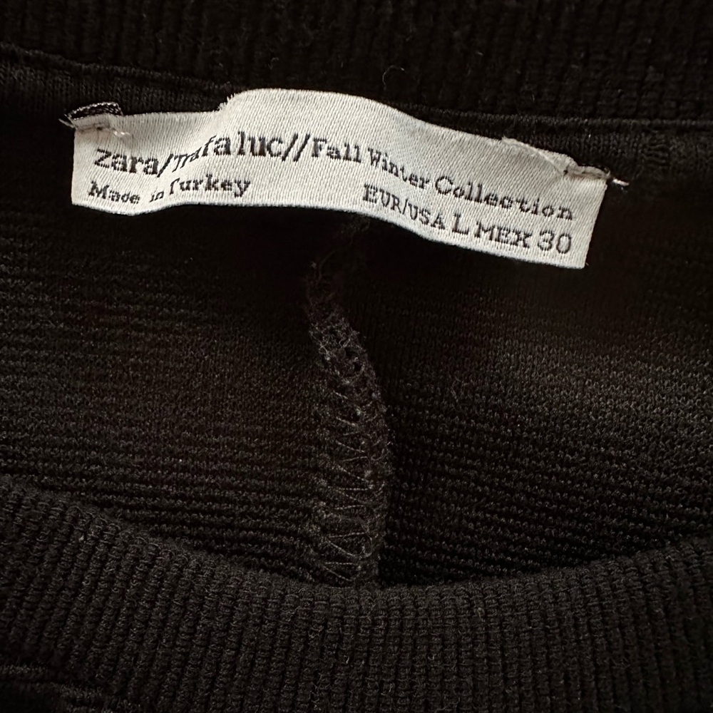 Zara Classic Black Knit Shift Dress